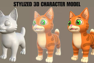 create stylized 3d animal character models and rigging for games and animation