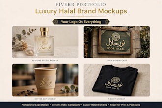 design arabic urdu calligraphy islamic logo for UK brand