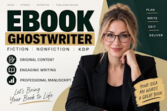 be your professional ebook ghostwriter for fiction nonfiction and KDP