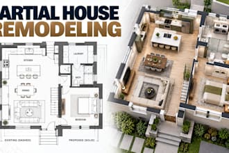 design partial house remodeling plans with detailed 3d layouts