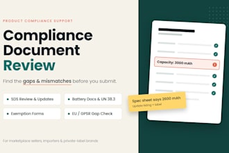 review your sds, sop, lithium battery and product compliance documents