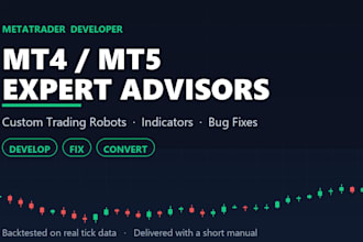 develop, fix or convert your mt5 mt4 forex robot ea and indicator