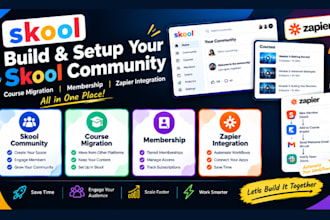 build skool community, course migration, membership, zapier integration