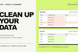 clean deduplicate and format your CSV or excel data