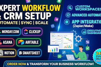 build custom clickup, monday crm, asana, or airtable workflow automation