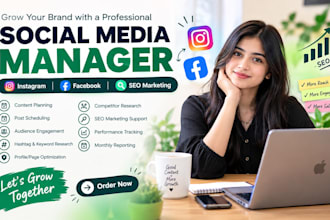 be your social media manager for instagram facebook and SEO marketing