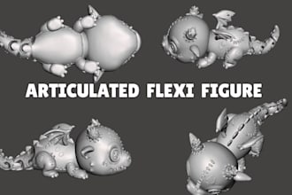 design articulated 3d toy models, flexi toys and printable characters