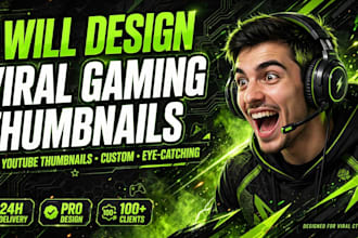 design viral eye catching gaming thumbnail for youtube