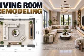 design living room remodeling plans with detailed 3d visualization