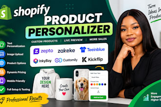 do shopify product personslizer zepto zakeke teeinblue inkybay customly kickflip