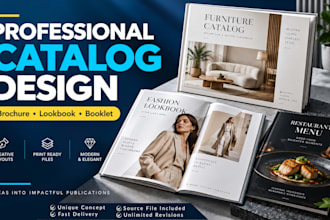 design a professional product catalog, brochure, or lookbook