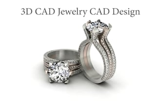 create custom jewelry cad design, 3d jewelry modeling, rendering and printing