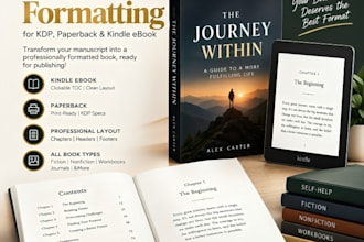 do book formatting, kdp book publishing, paper back, kindle ebook formatting