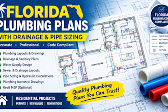 design florida plumbing plans with drainage and pipe sizing