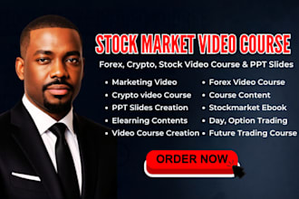 create forex and trading vieo course, elearning, ebook and ppt