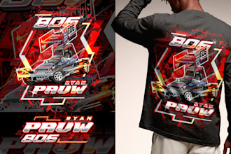 create custom race car vector t shirt design