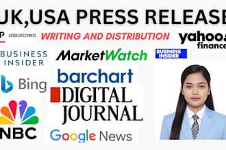 provide UK USA press release distribution and professional PR writing