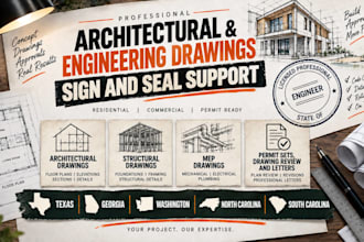 sign and seal review draw texas, nc, sc, washington, georgia architectural plans
