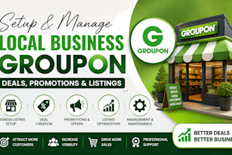 setup and manage local business groupon deals, promotions and listings