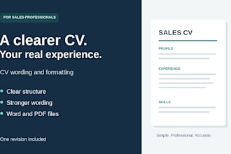 rewrite and format your sales CV or resume