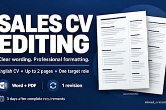 rewrite and format your sales CV or resume