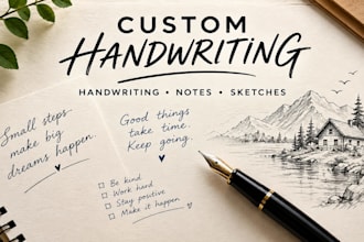 create custom handwritten notes, handwriting hand sketches