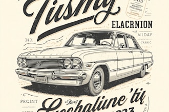 design stunning vintage hand drawn t shirt illustrations