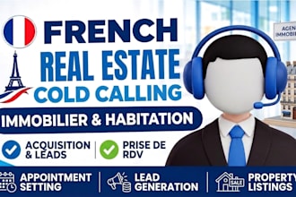 do french real estate cold calling, lead generation, appointment setting