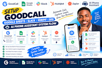 setup goodcall google sheets slack hubspot zapier ai phone assistant system flow