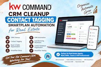 cleanup kw command CRM contact tagging smartplan automation for real estate