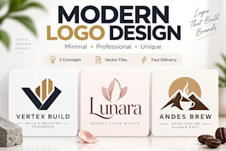 design a modern professional and unique logo for your business
