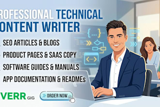 write SEO articles, blogs, product pages, and software guides