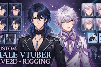 design and rig male or female live2d vtuber model anime live2d vtuber rig avatar