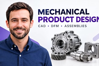 provide mechanical product design, 3d cad, dfm engineering and assemblies