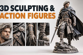 sculpt toys, action figures 3d model character in zbrush for 3d printing