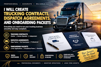 create trucking contracts, dispatch agreements, and onboarding packets