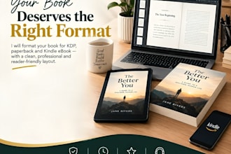 do book design ,kindle ebook and KDP book formatting for print publishing,