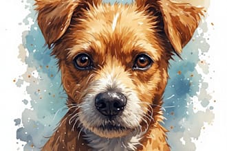 draw your pet in watercolor