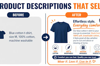 write SEO product descriptions in german and english