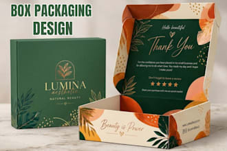 do premium product packaging box design, mailer box and gift box design