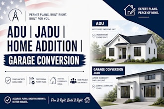do city permit set for adu jadu home addition and garage conversion in fl texas