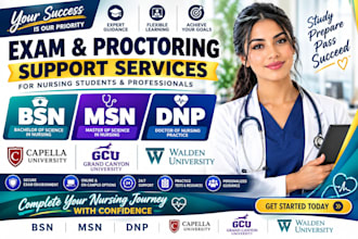 assist with hesi, ati teas 7, wgu, sophia, straighterline and proctored tests