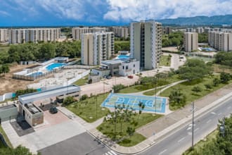 buildup municipal property for urban development, infrastructure building render