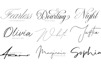 design a complete branding kit handwritten signature logo