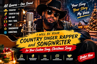 be your country singer, rapper and songwriter for your christmas song