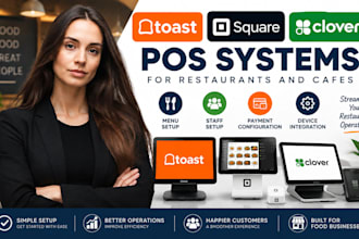 setup toast square clover pos system for restaurant cafe business