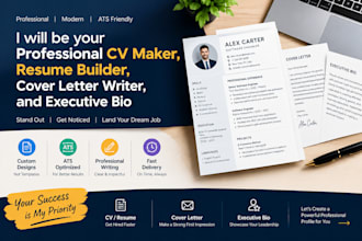 be your professional CV maker, resume builder, cover letter writer