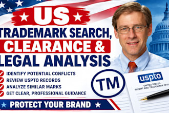 conduct a US trademark search, clearance and legal analysis
