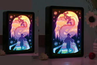 design custom 3d light box led shadow box svg for cricut laser