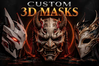 design custom 3d masks cosplay pepakura oni anime masks and printable stl models